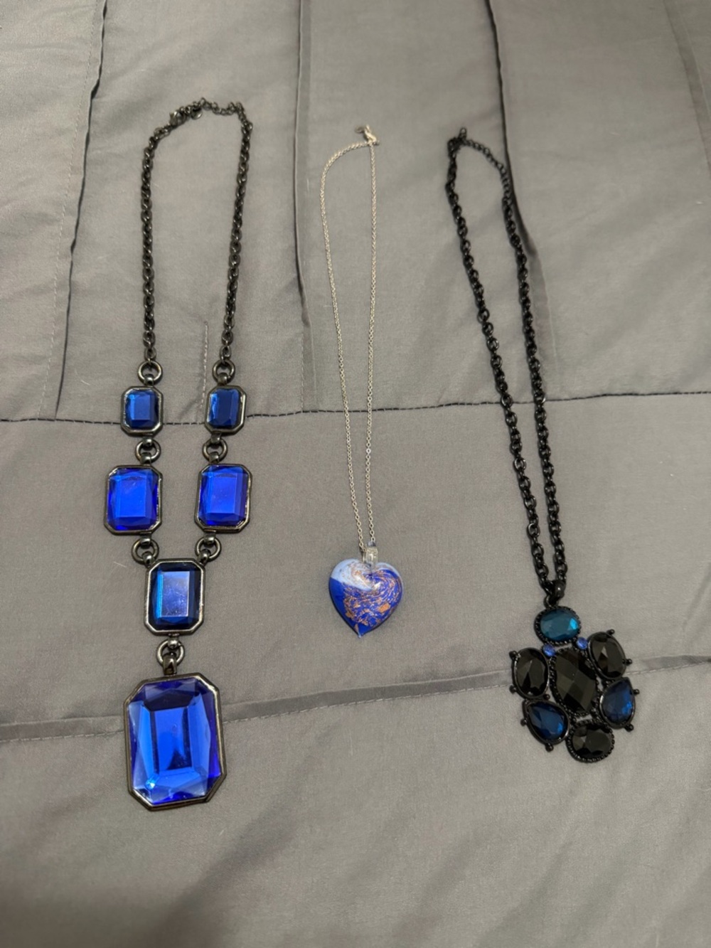 Multi-Piece Blue Statement Necklace Set — Women’s Fashion Necklaces